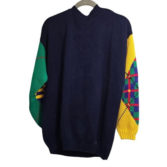 Vintage Ugly Christmas Sweater Izod Size L100% Cotton Unisex Knit Pullover 90s C - Picture 6 of 14